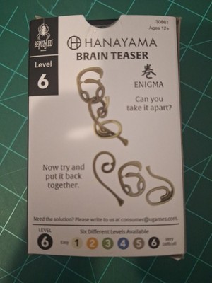 Hanayama LEVEL 6 Cast Metal Brain Teaser Puzzle Enigma Open Box