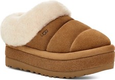UGG Tazzlita Shearling Trim Platform Slipper Chestnut Suede Women  s 10 New 150
