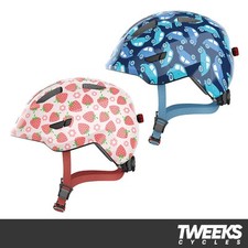 Abus Smiley 3.0 LED Kids Cycling Helmet - Rear Light, Reflective, Adjustable Fit