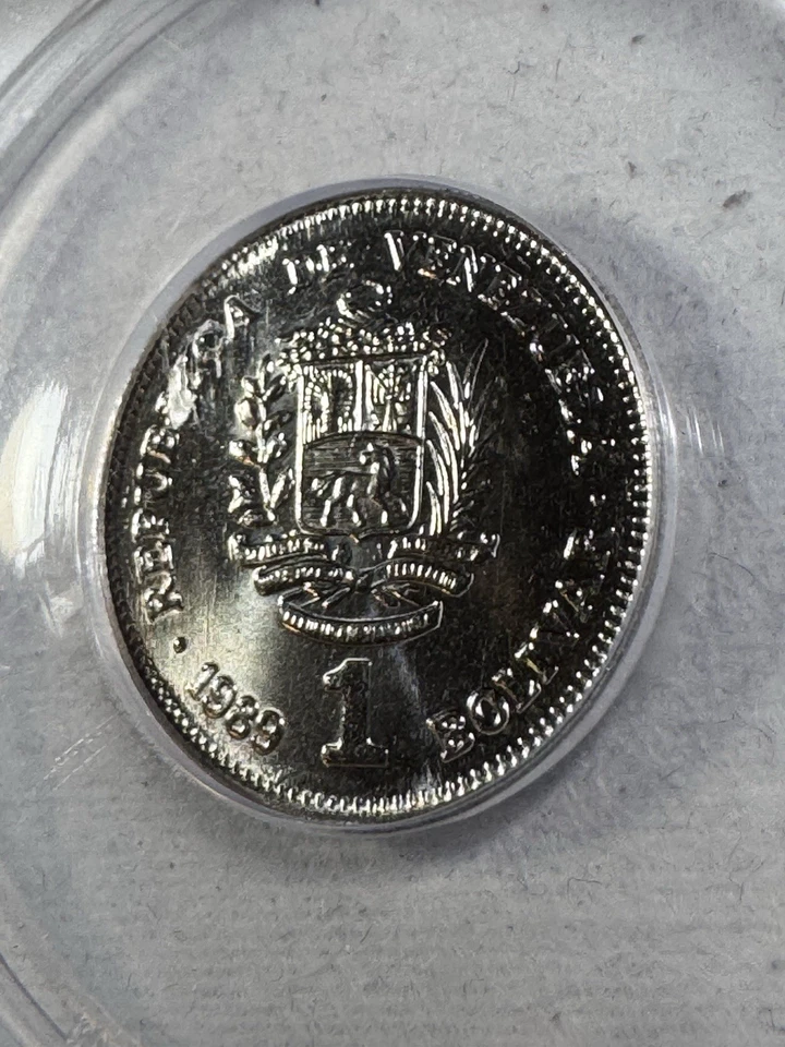 1989 Venezuela 1 Bolivares Graded MS 66 by ANACS - Image 3 of 4
