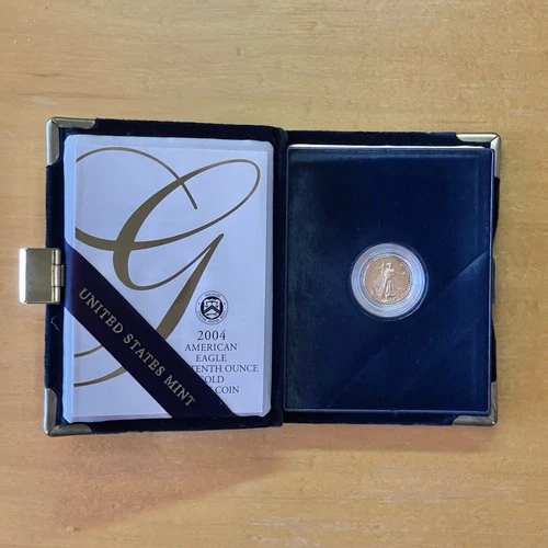 🌟 2004 $5 1/10 oz American Gold Eagle PROOF Coin BU UNC w/ COA