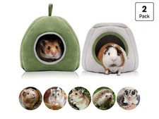 Small Pet Hampster Guinea Pig Hamster Washable Cage Hideout Bed 2 Pack