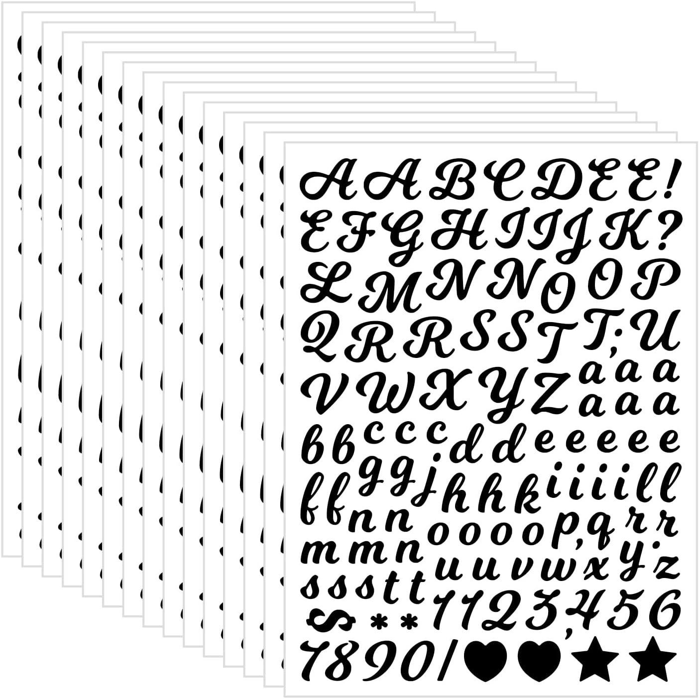 15 Sheet Letter Stickers- 0.5 Inch Self Adhesive Vinyl Letter Number ...