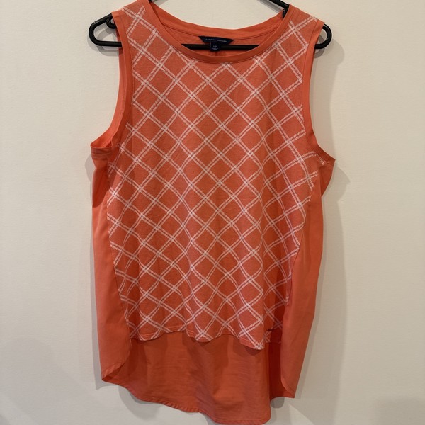 Tommy Hilfiger Women’s Tank Top Size L Orange / Peach Geometric Sleeveless