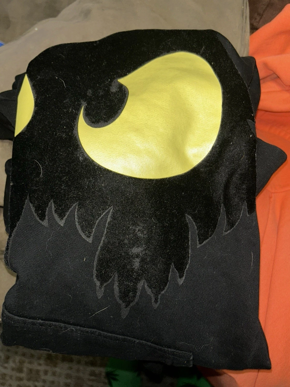 Felpa con cappuccio MCQ ALEXANDER MCQUEEN MAD CHESTER FLOCCATO LOGO MONSTER NERO GIALLO XL