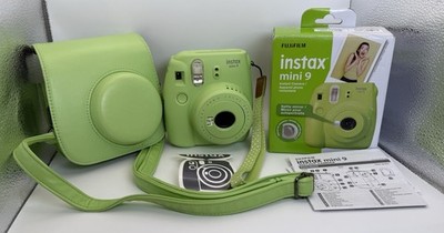 Fujifilm Instax Mini 9 Mint Green Instant FILM Camera W/ Strap & Matching Case