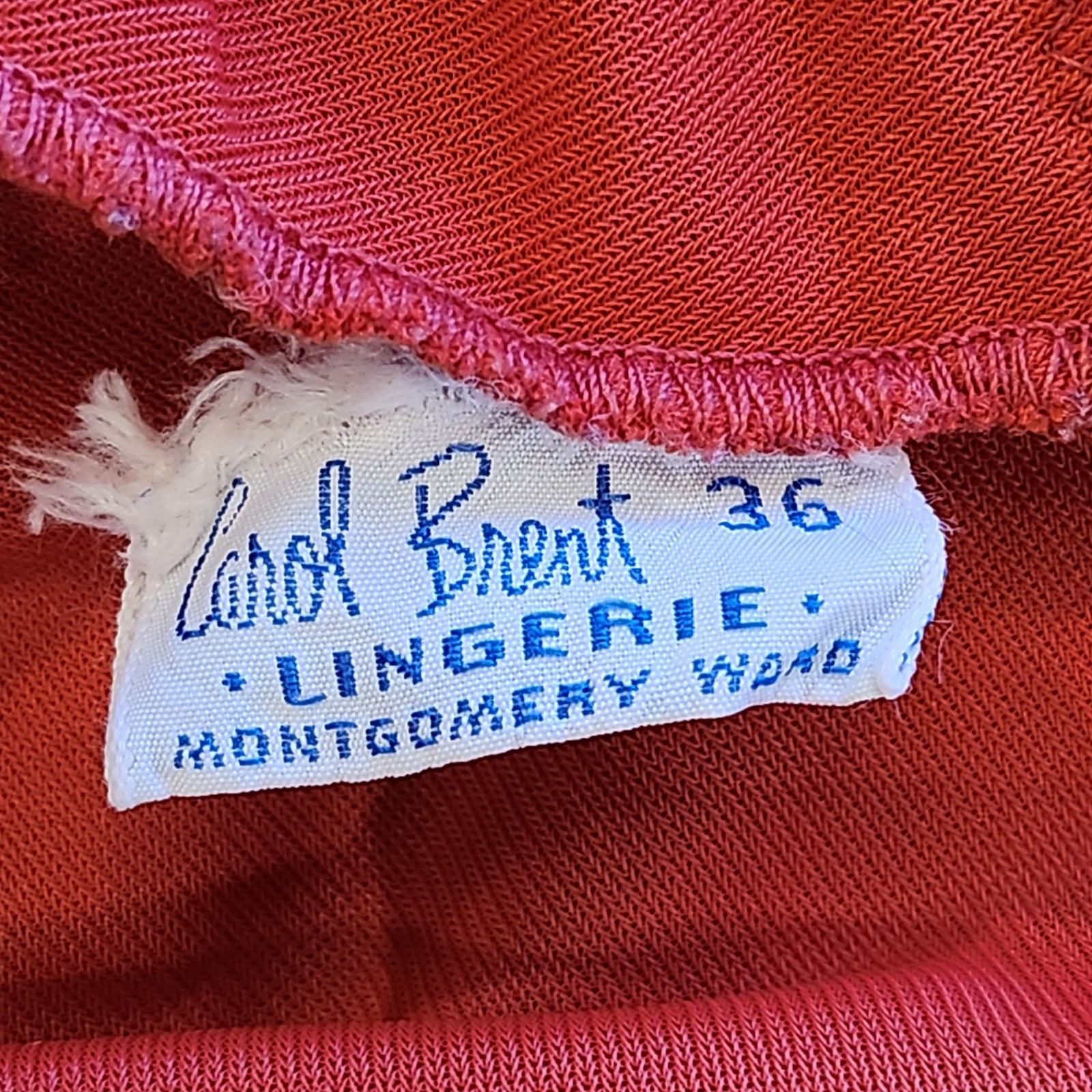 Vtg Carol Brent Red Nylon Semi Sheer Nightgown Size 36 Long Lace Sleeveless 