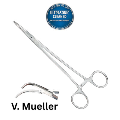 V Mueller SU10510 Shallcross Cystic Duct Forceps, Full Curved, Serrated, 8''