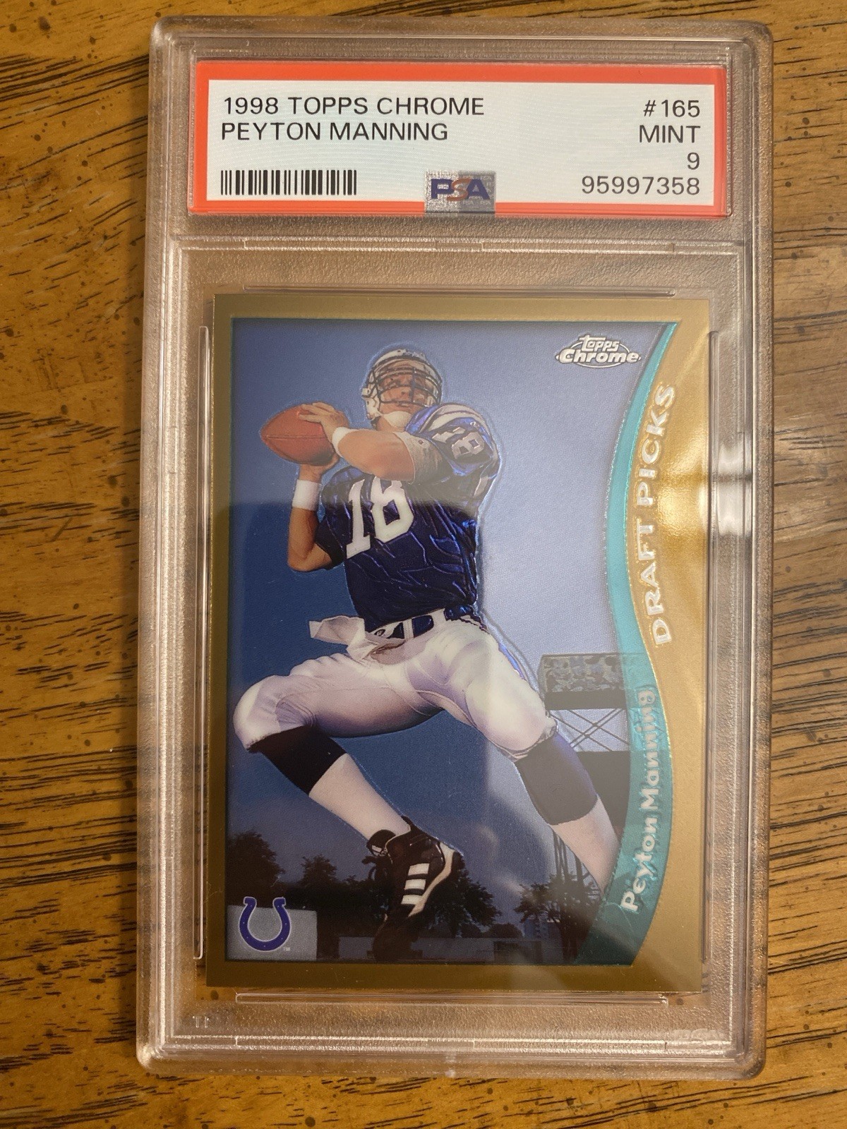 1998 Topps Chrome #165 Peyton Manning RC PSA 9 Mint
