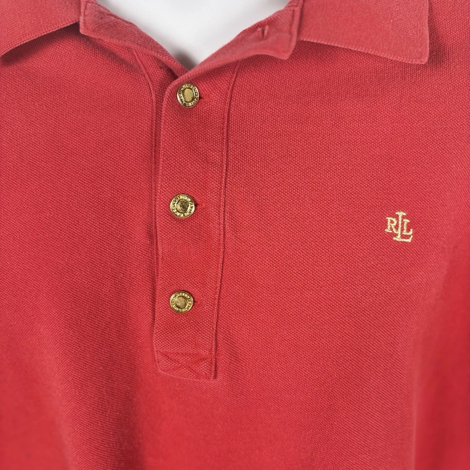 Lauren Ralph Lauren Polo Shirt Womens 2X Red LRL Logo Classic Fit Preppy Casual - Image 3 of 4