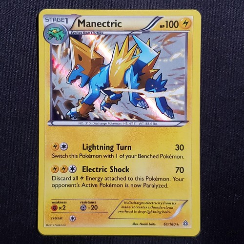 Manectric 61/160 Holo Rare Primal Clash Pokemon Moderately Played