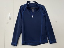 LL Bean Boys Kids 1/4 Zip Fleece Lined Pullover Layer Size 6/7 XS Blue
