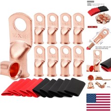 10 Copper Battery Terminals with 3:1 Heat Shrink Tubing   600V Rated