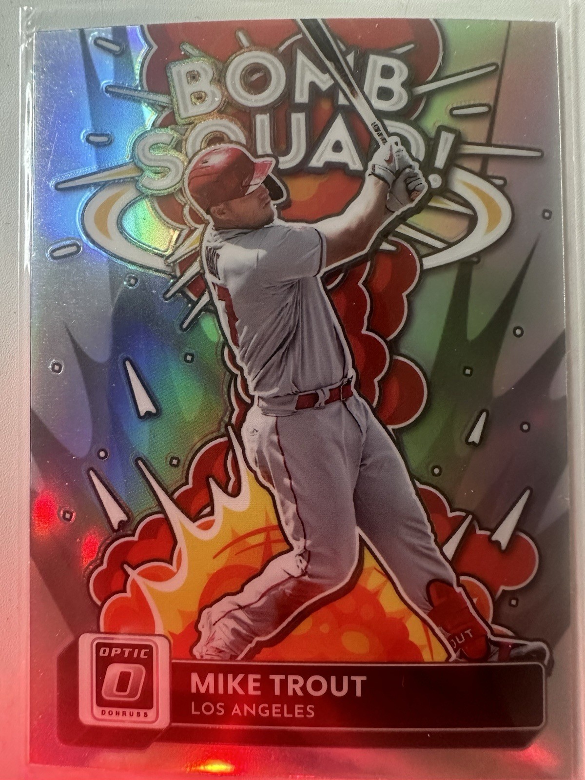 Mike Trout 2022 Donruss Optic #BS-8 Bomb Squad Silver Prizm Holo