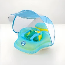 Large Baby Swimming Float With Sun Blocking Canopy 18-40 Lbs 👶 New