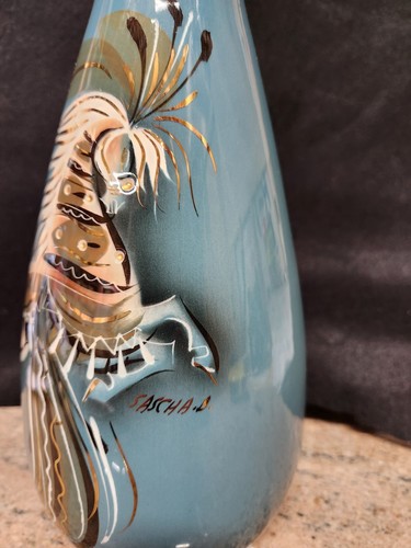 SASCHA BRASTOFF KERAMIK ~ STERNSAMEN PFERD ~ VASE 10" ~ GOLDAKZENT ~ SIGNIERT F24 - Bild 2 von 9