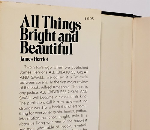 ALL THINGS BRIGHT AND BEAUTIFUL James Herriot 1974 First Edition HC$8.95DJ - Picture 3 of 11