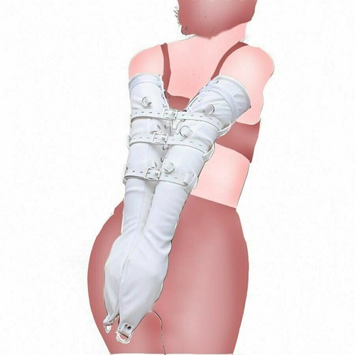 Lockable Leg/Arm Binder Behind Back Straight Glove Shoulder Strap Jacket BDSM - Picture 7 of 75