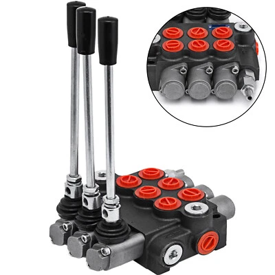 VEVOR Vanne de Contrôle Directionnelle Hydraulique 3 Bobines Réglable 40 L/min