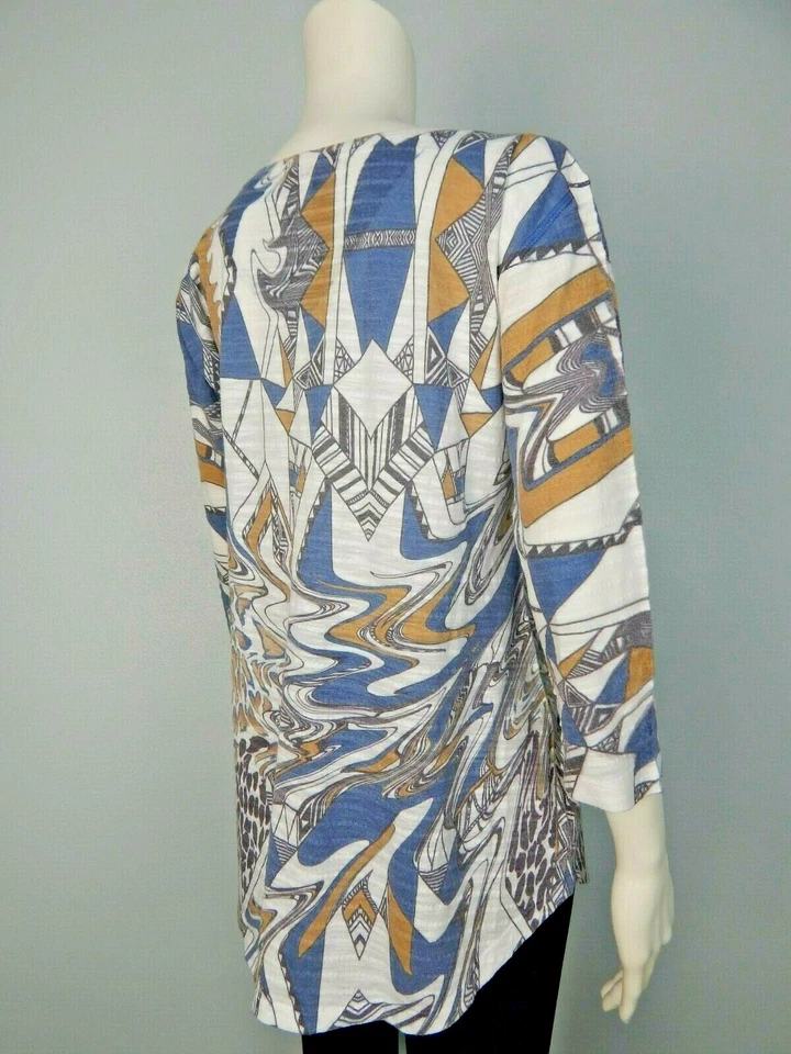 Top túnica multicolor manga 3/4 cuello redondo Krazy Larry para mujer talla M Foto 4 de 4