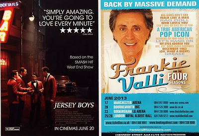 FRANKIE VALLI TOUR FLYER & JERSEY BOYS FILM MOVIE FLYER