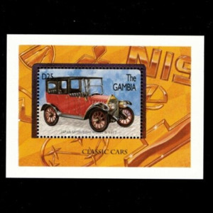 VINTAGE CLASSICS- Gambia 1996- Automobiles- Souvenir Stamp sheet- Scott 1748 MNH