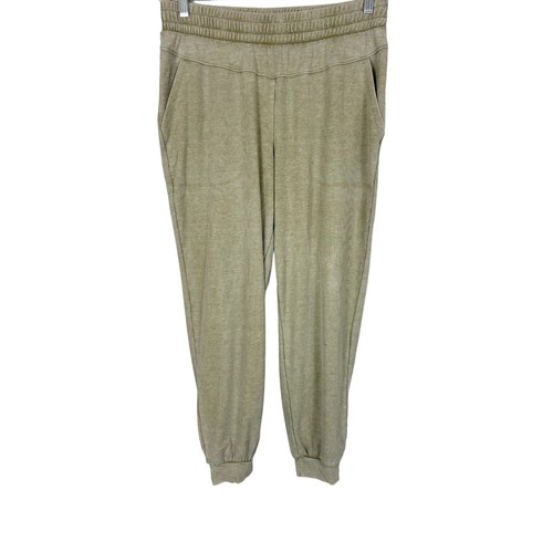 AnyBody Women's Pullon Washed Ribbed Regular Jogger Pant Bright Olive Small Size - Picture 1 of 2