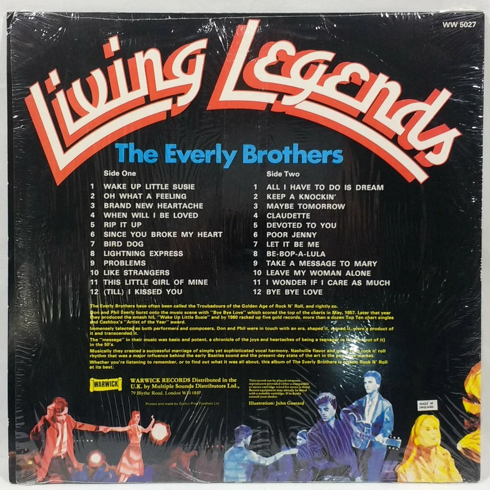 The Everly Brothers ‎~ Living Legends ~ RED UK Import LP In Shrink 1972 WW 5027 - Image 2 of 4