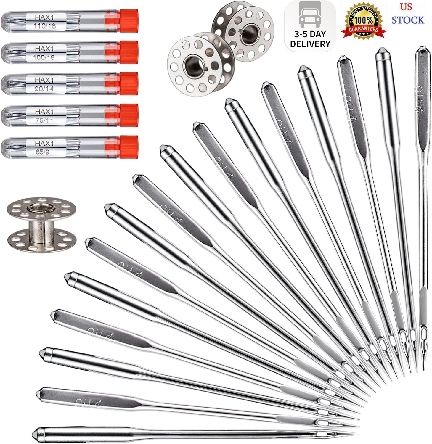 50-Pack Universal Sewing Machine Needles for Most Machines-image