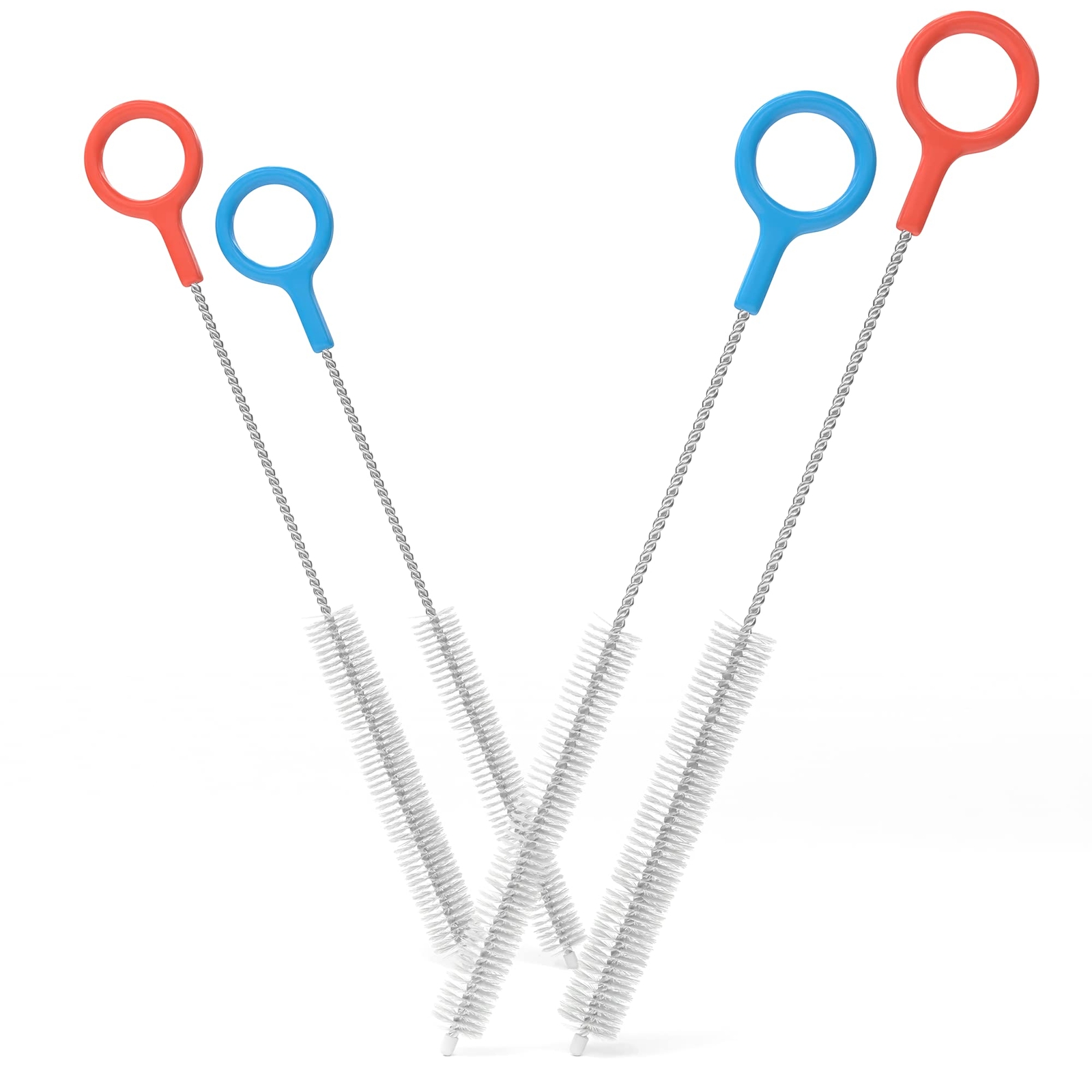 Heavy-duty cleaning brush set of 4 extra-long straw cleaners for metal and plastic