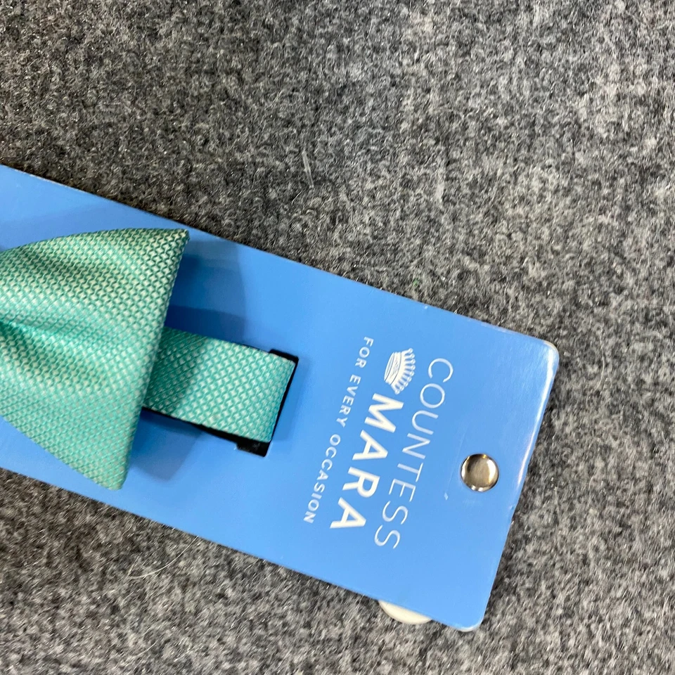 Countess Mara Bow Tie Green Mint Micro Check New - Image 2 of 3