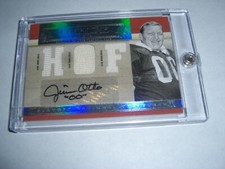 JIM OTTO 2007 NATIONAL TREASURES GAME USED TRIPLE JERSEY AUTO 21/25 SIGNED CARD