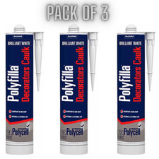 3 x Polyfilla Decorator Caulk Brilliant White 290ml   
