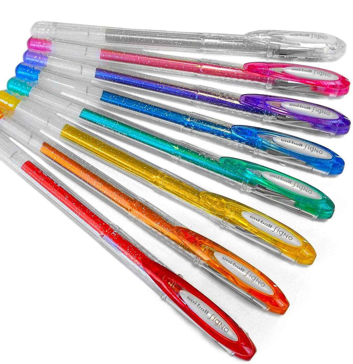 Uni-Ball UM-120SP Signo Sparkling Glitter Gel Ink Rollerball Pens - Pack of 6