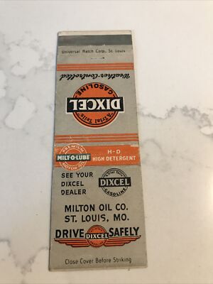 Dixcel Gasoline Rare Vintage Matchbook Cover St. Louis Missouri