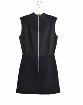Bimba Y Lola Black Zip Collar Dress sleeveless, size:S