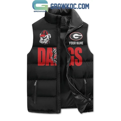 GA bulldogs Dawgs Fan Till I Die Personalized Sleeveless Puffer Jacket