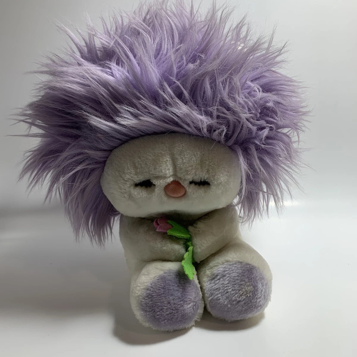 Dakin Nature Babies Frou Frou Purple Hair Flower Plush Vintage 1982 10