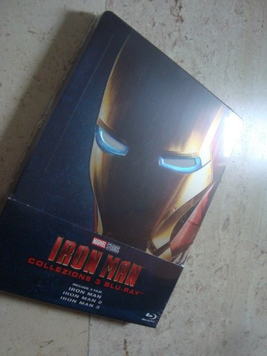 IRON MAN debossed *TRILOGY* Blu-Ray SteelBook NEW&SEALED Robert Downey jr MARVEL - Picture 4 of 6