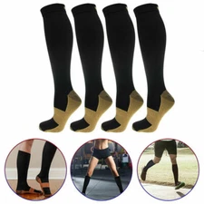 1/3/6 Copper Compression Socks 20-30mmHg Graduated Support Mens Womens S-XXL