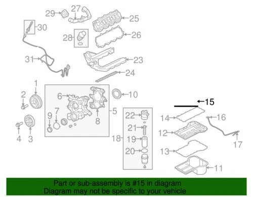 OEM NUEVO 2003-2010 Ford F350 Super Duty furgoneta de carga XLT junta de cárter de aceite 5C3Z-6710-Aa Foto 3 de 3