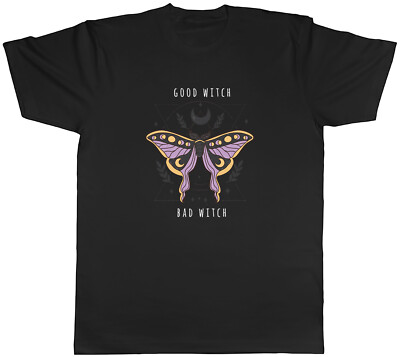Good Witch Bad Witch Herren T-Shirt Lila Motte Mond Stern Tee Geschenk