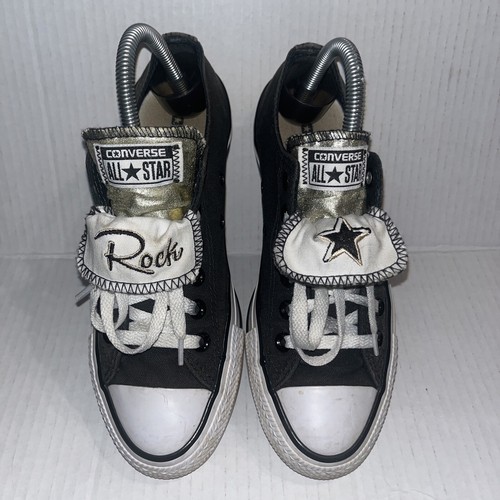 Converse Chuck Taylor All Star ROCK STAR double tongue Womens 7 Low Top Black
