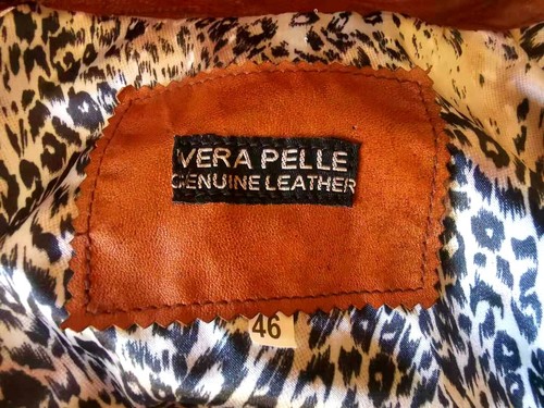Vera Pelle Brown Fitted Zipper Fashion Fitted Leather Jacket 46 , ITALY - Picture 4 of 7