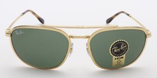 NEW RAY BAN AVIATOR ARISTA GOLD SUNGLASSES GREEN LENSES RB3708 001/31 145MM