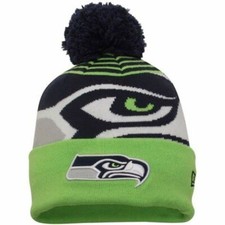 New Era Seattle Seahawks Logo Whiz Cuff Knit Beanie Hat Cap - Team Colors