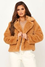 Cherry Koko Soft Faux Fur Coat Camel Size S/m Bnwt