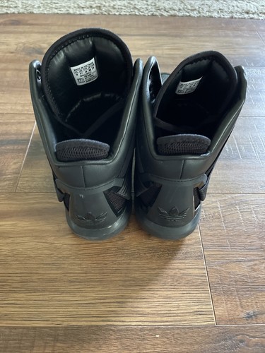 Adidas Mens C 10 C76639 Black Basketball Shoes Sneakers Size 10 - Picture 4 of 6