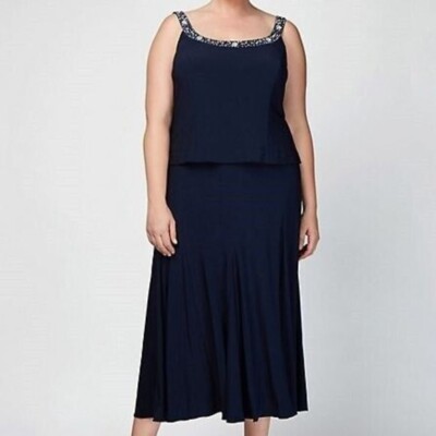 plus size matte jersey dress Betsy & Adam Plus Size Sequined-Lace Ruched Gown - Charcoal Gray