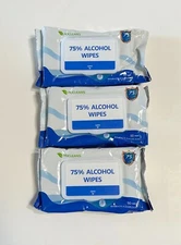 HOCLEANS 75% Alcohol Wipes, 3 Packs x 50Wipes